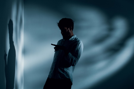 Artistic impression of a man experiencing schizophrenia symptoms