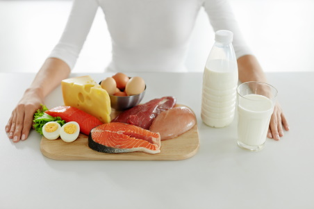 Selection of foods containing vitamin B12